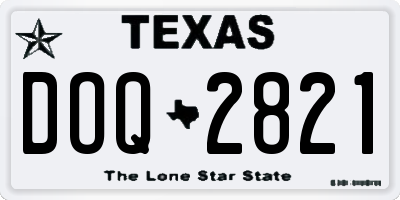 TX license plate DOQ2821
