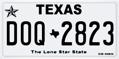 TX license plate DOQ2823
