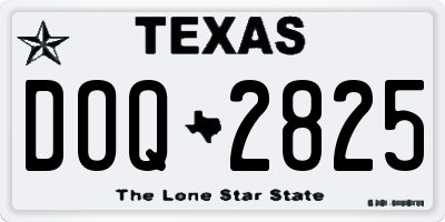 TX license plate DOQ2825