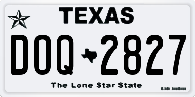 TX license plate DOQ2827