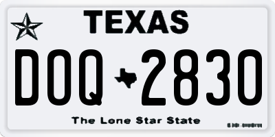 TX license plate DOQ2830