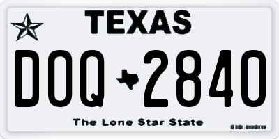 TX license plate DOQ2840
