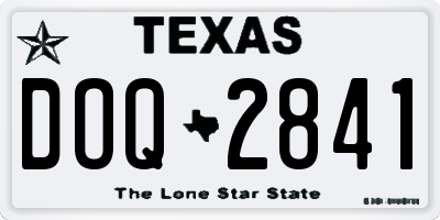 TX license plate DOQ2841