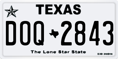 TX license plate DOQ2843
