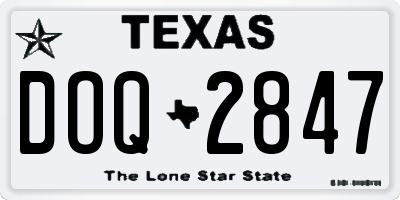TX license plate DOQ2847