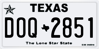 TX license plate DOQ2851