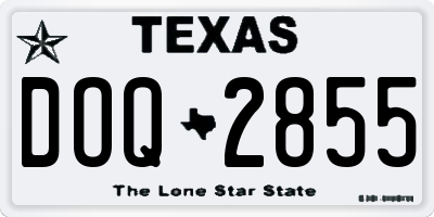 TX license plate DOQ2855