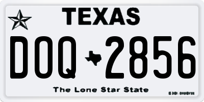 TX license plate DOQ2856