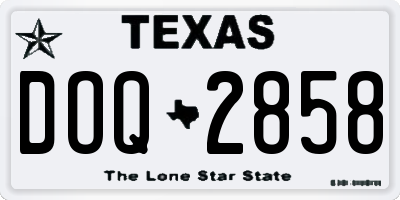 TX license plate DOQ2858