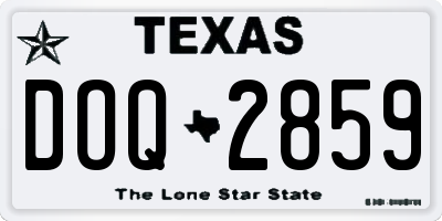 TX license plate DOQ2859
