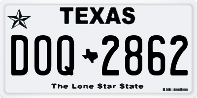 TX license plate DOQ2862