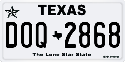 TX license plate DOQ2868
