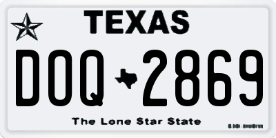 TX license plate DOQ2869