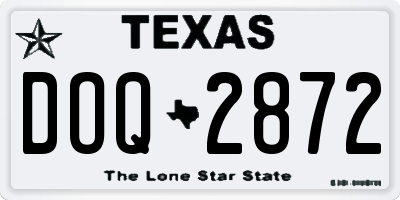 TX license plate DOQ2872