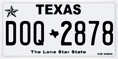 TX license plate DOQ2878