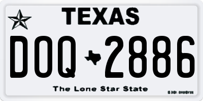 TX license plate DOQ2886