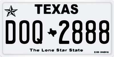 TX license plate DOQ2888