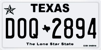 TX license plate DOQ2894