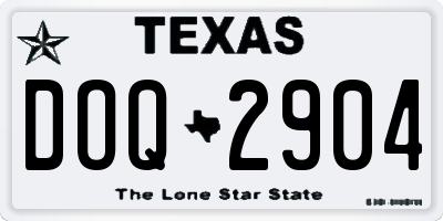 TX license plate DOQ2904