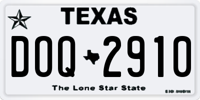TX license plate DOQ2910