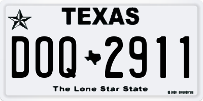 TX license plate DOQ2911