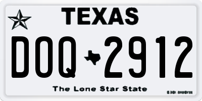TX license plate DOQ2912