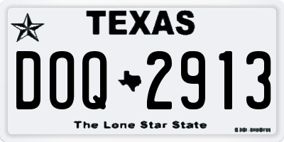 TX license plate DOQ2913