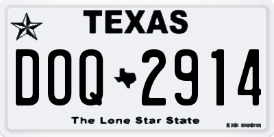 TX license plate DOQ2914