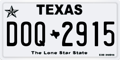 TX license plate DOQ2915
