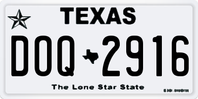 TX license plate DOQ2916