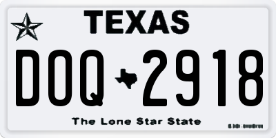 TX license plate DOQ2918