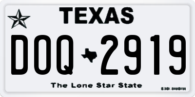 TX license plate DOQ2919