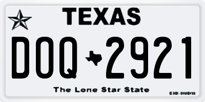 TX license plate DOQ2921