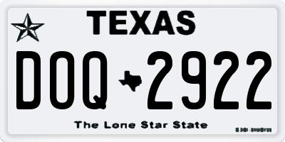 TX license plate DOQ2922