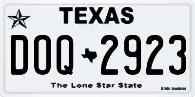TX license plate DOQ2923