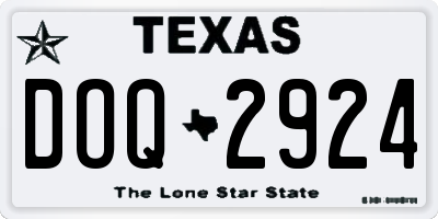TX license plate DOQ2924