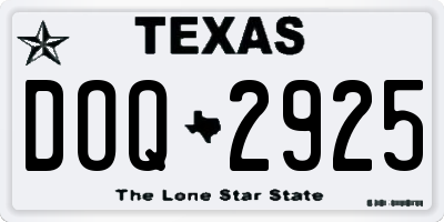 TX license plate DOQ2925