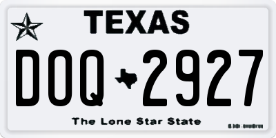 TX license plate DOQ2927