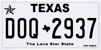 TX license plate DOQ2937