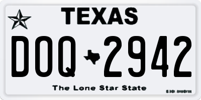TX license plate DOQ2942