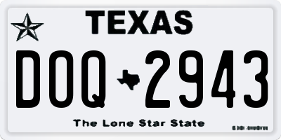 TX license plate DOQ2943
