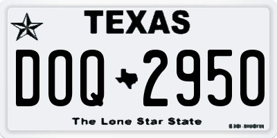 TX license plate DOQ2950