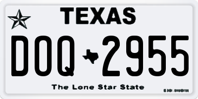 TX license plate DOQ2955