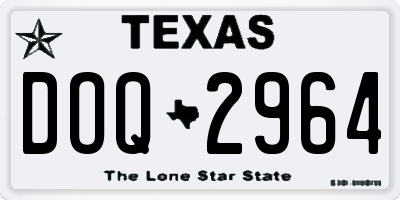 TX license plate DOQ2964
