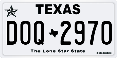 TX license plate DOQ2970