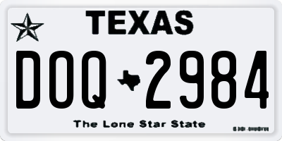 TX license plate DOQ2984