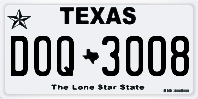 TX license plate DOQ3008
