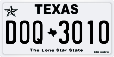 TX license plate DOQ3010