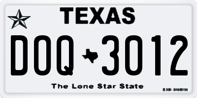 TX license plate DOQ3012
