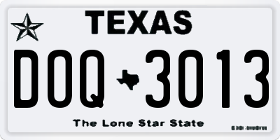 TX license plate DOQ3013